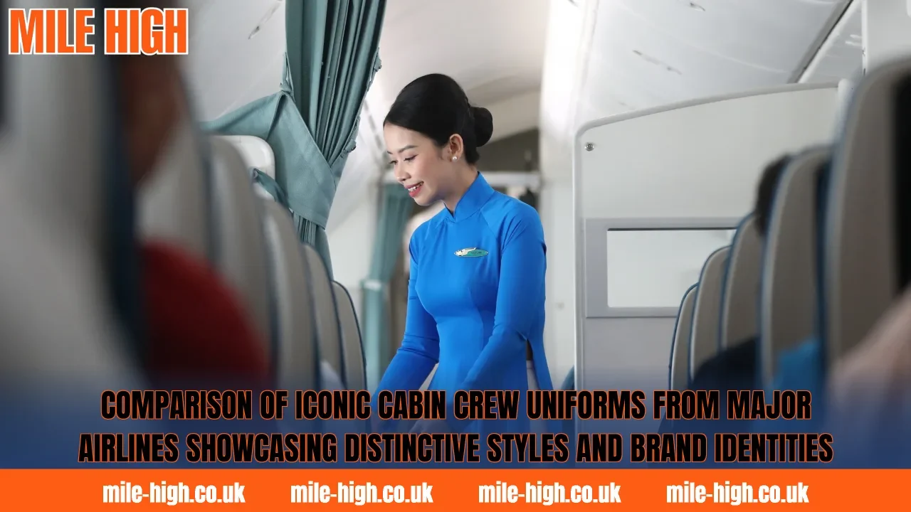 Comparison of iconic cabin crew uniforms from major airlines showcasing distinctive styles and brand identities